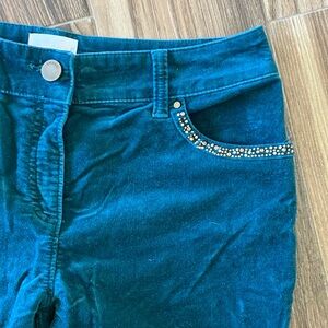 Chico's Teal Skinny Pants with Rhinestone Detail